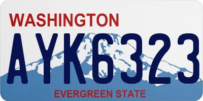 WA license plate AYK6323