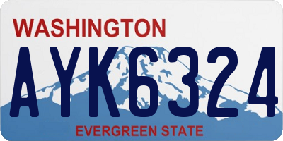 WA license plate AYK6324