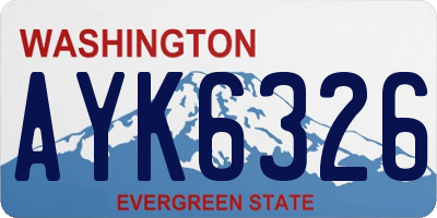 WA license plate AYK6326