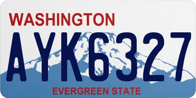 WA license plate AYK6327