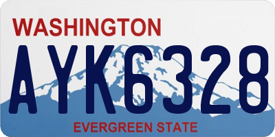 WA license plate AYK6328