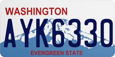 WA license plate AYK6330