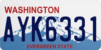 WA license plate AYK6331