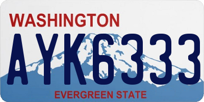 WA license plate AYK6333