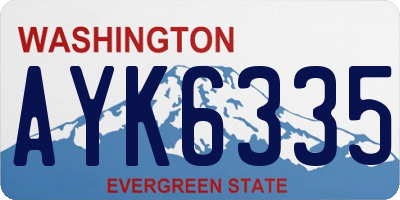 WA license plate AYK6335