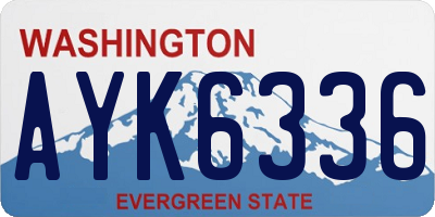 WA license plate AYK6336