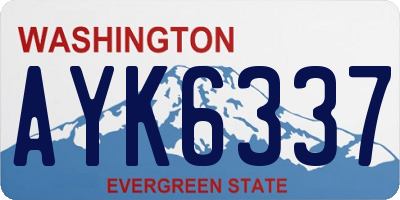 WA license plate AYK6337