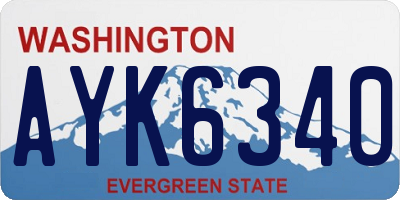 WA license plate AYK6340