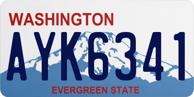WA license plate AYK6341