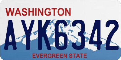 WA license plate AYK6342