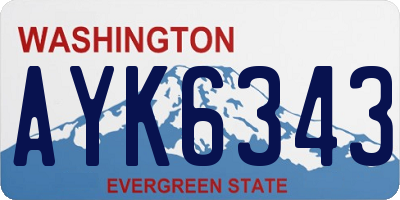 WA license plate AYK6343