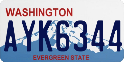 WA license plate AYK6344