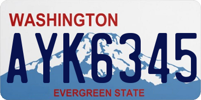 WA license plate AYK6345