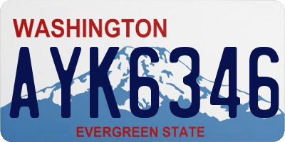 WA license plate AYK6346