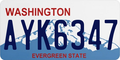 WA license plate AYK6347