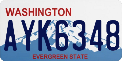 WA license plate AYK6348