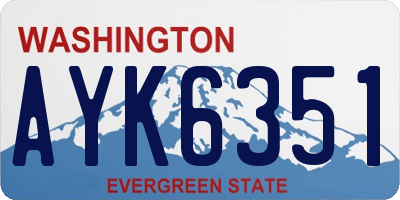 WA license plate AYK6351