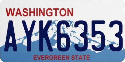 WA license plate AYK6353