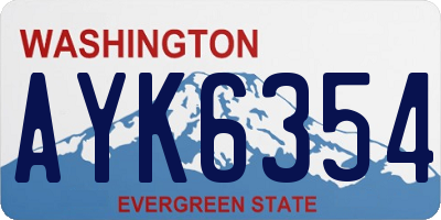WA license plate AYK6354