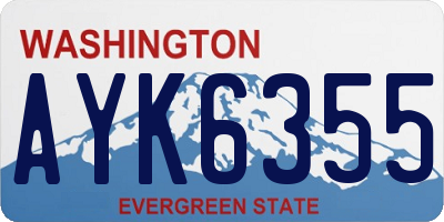WA license plate AYK6355