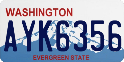 WA license plate AYK6356