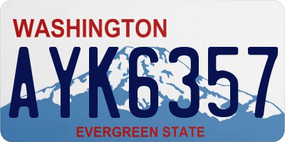 WA license plate AYK6357