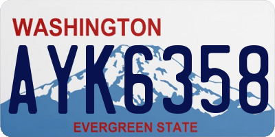 WA license plate AYK6358