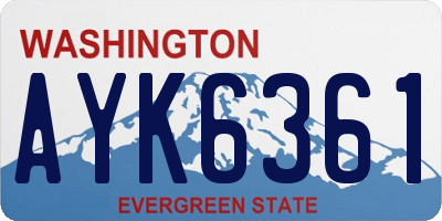 WA license plate AYK6361