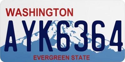 WA license plate AYK6364