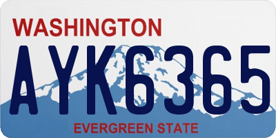 WA license plate AYK6365