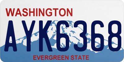 WA license plate AYK6368