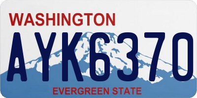 WA license plate AYK6370