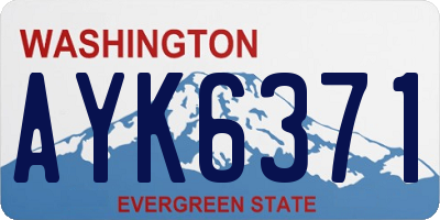 WA license plate AYK6371