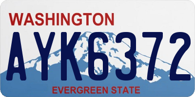 WA license plate AYK6372