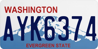 WA license plate AYK6374