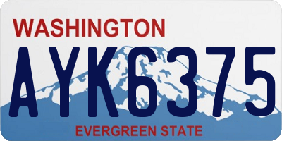 WA license plate AYK6375