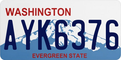 WA license plate AYK6376