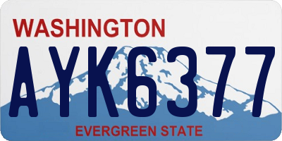 WA license plate AYK6377