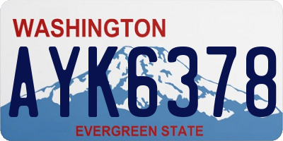 WA license plate AYK6378