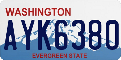 WA license plate AYK6380