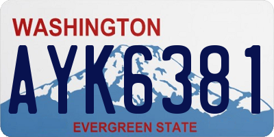 WA license plate AYK6381