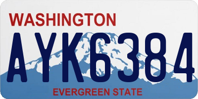 WA license plate AYK6384