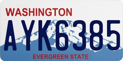 WA license plate AYK6385