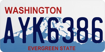 WA license plate AYK6386