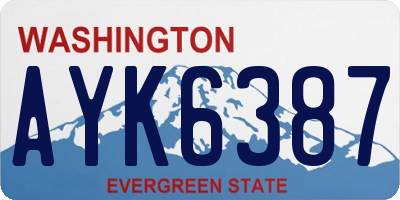 WA license plate AYK6387