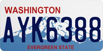 WA license plate AYK6388