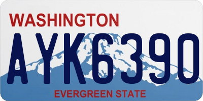 WA license plate AYK6390