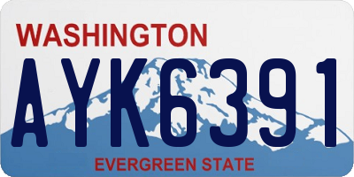 WA license plate AYK6391