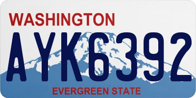 WA license plate AYK6392