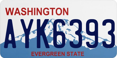 WA license plate AYK6393